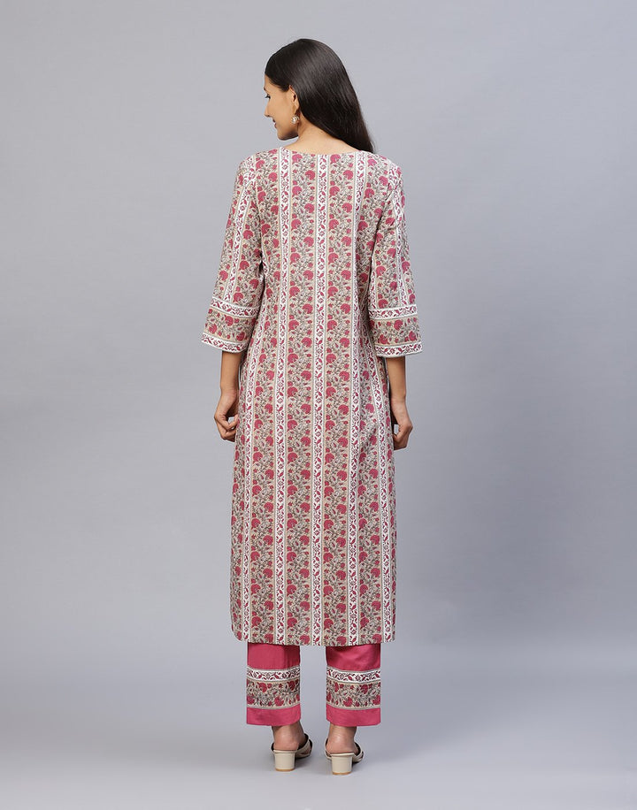 Cotton Printed Kurti Pant Set