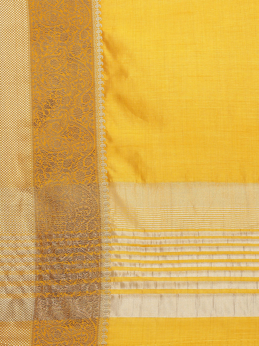 Plain Zari Border Art Handloom Woven Saree