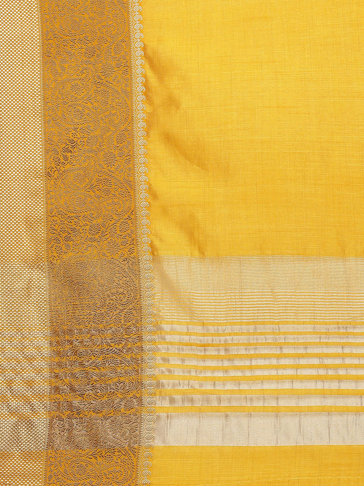 Plain Zari Border Art Handloom Woven Saree