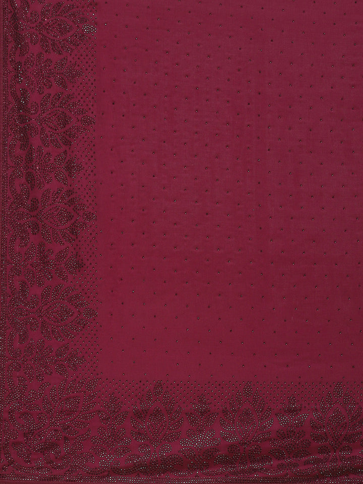Stone Embroidered Satin Saree