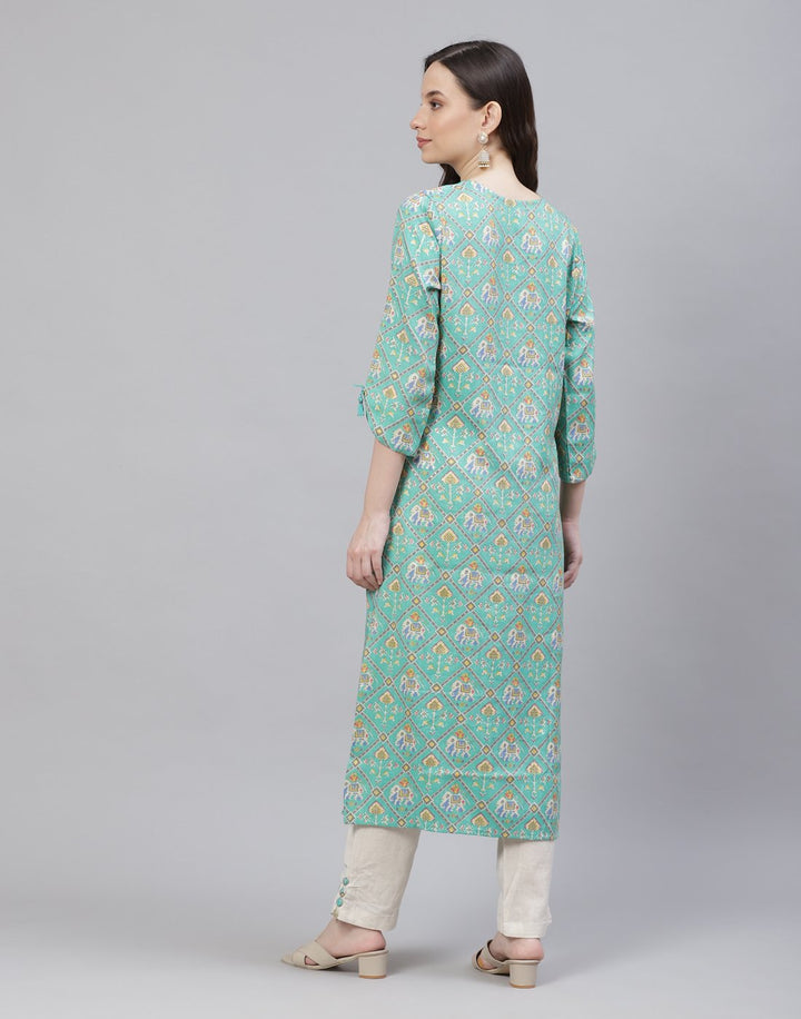 Printed Rayon Kurti With Pant