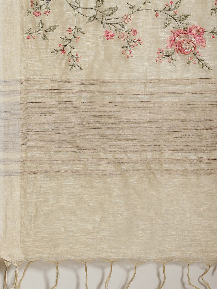 Resham Jaal Embroidered Cotton Saree