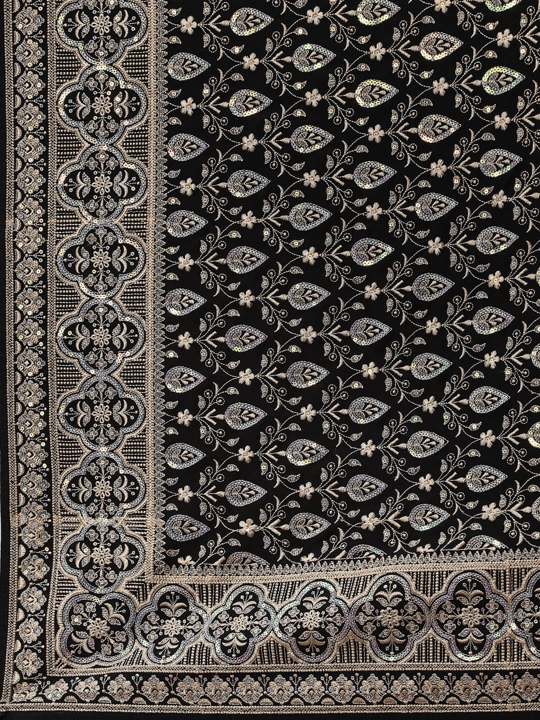 Sequin Embroidered Crepe Saree