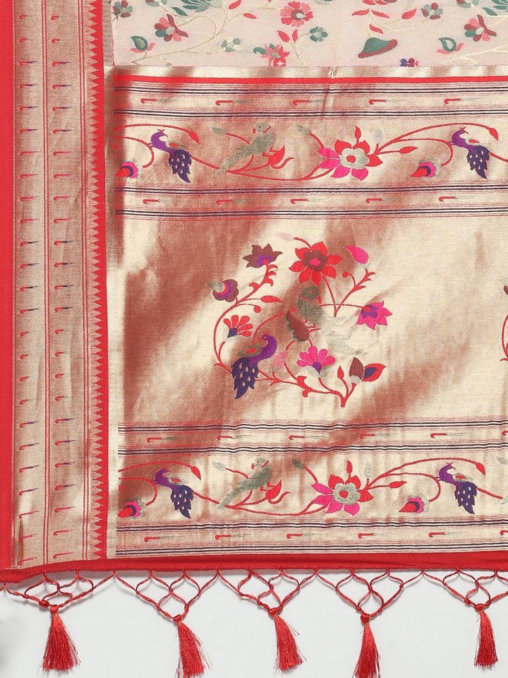 Zari Jaal Woven Handloom Saree