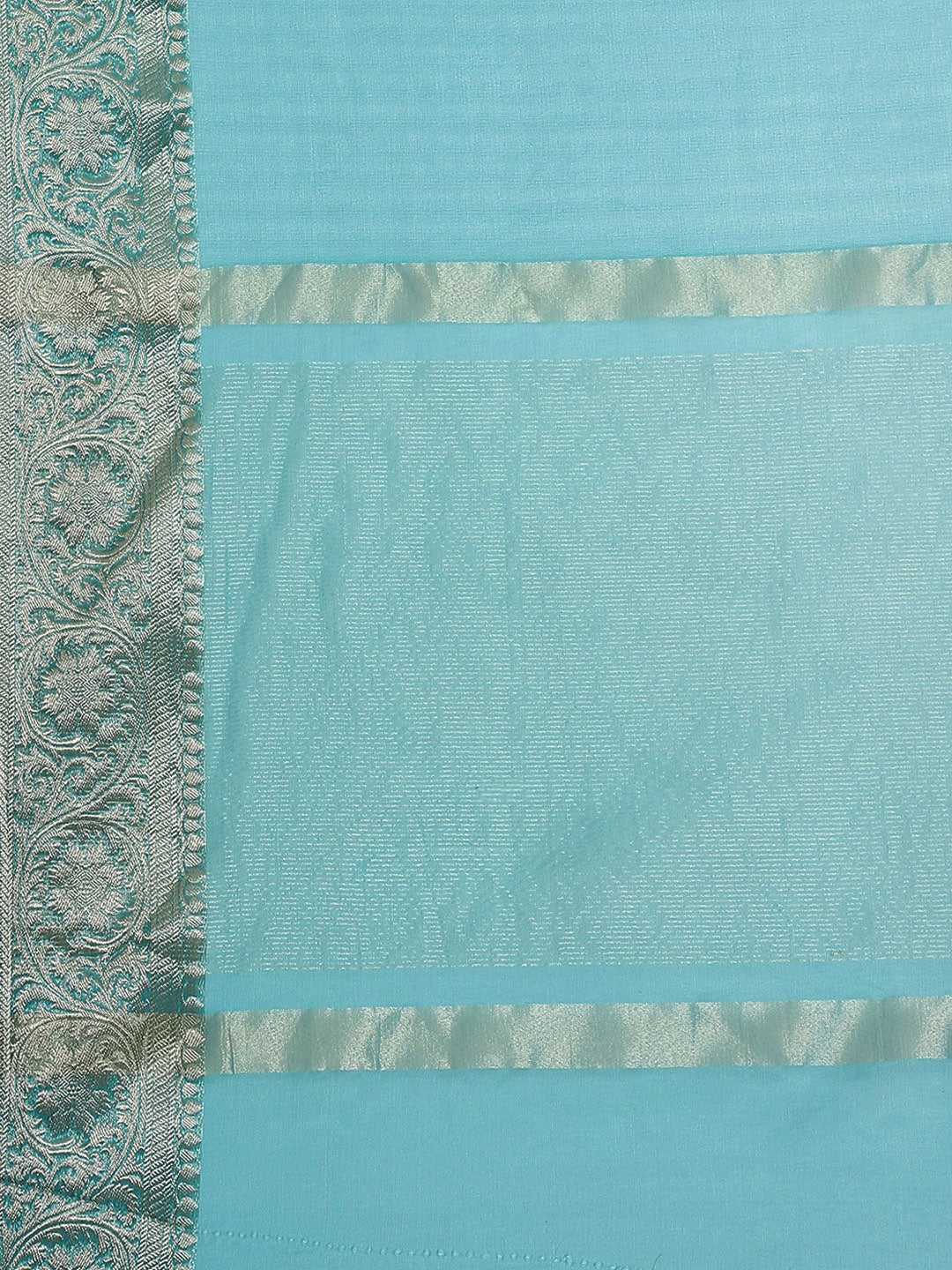 Zari Border Organza Plain Saree