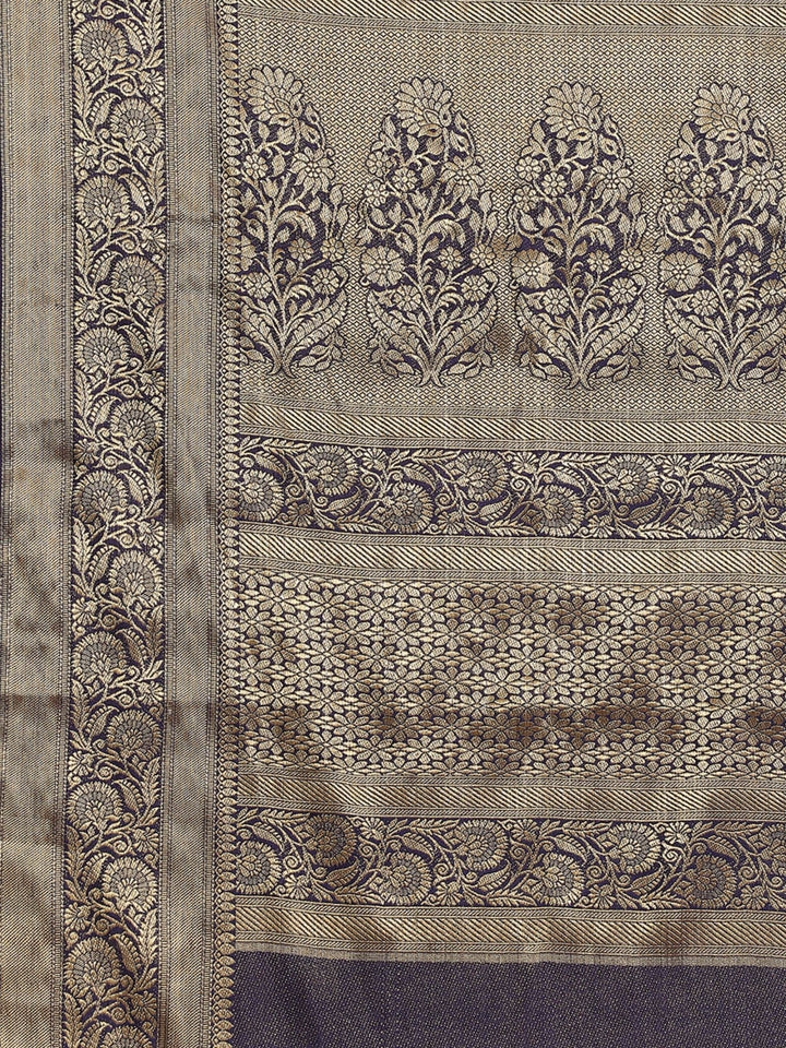 Brocade Zari Booti Art Handloom Woven Saree