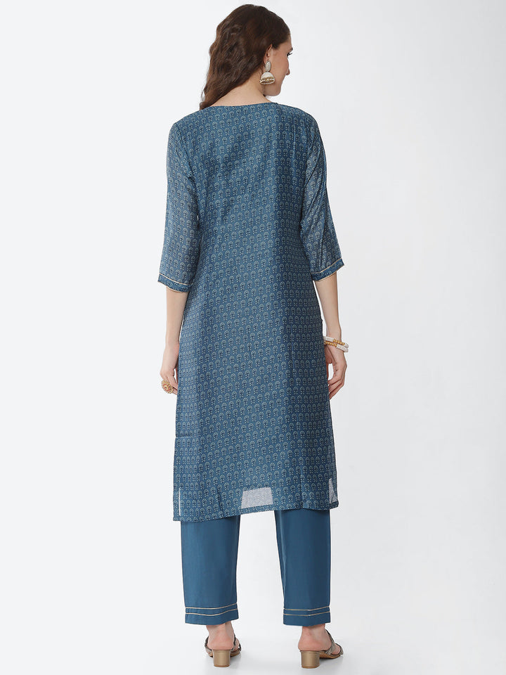 Gota Work Chanderi Kurta With Pant