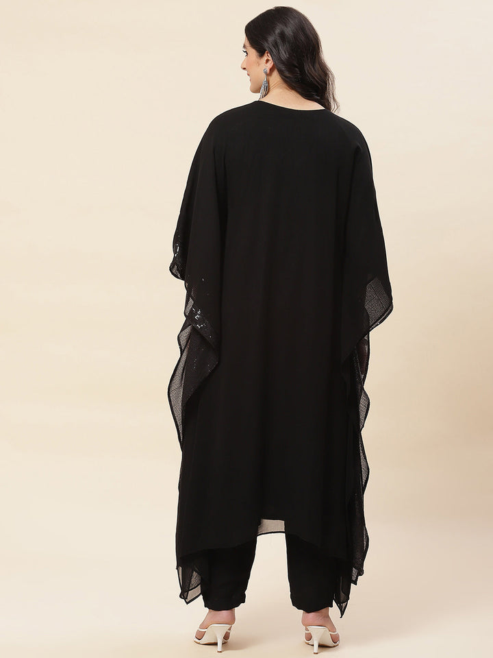 Yoke Embroidered Georgette Kaftan Kurta