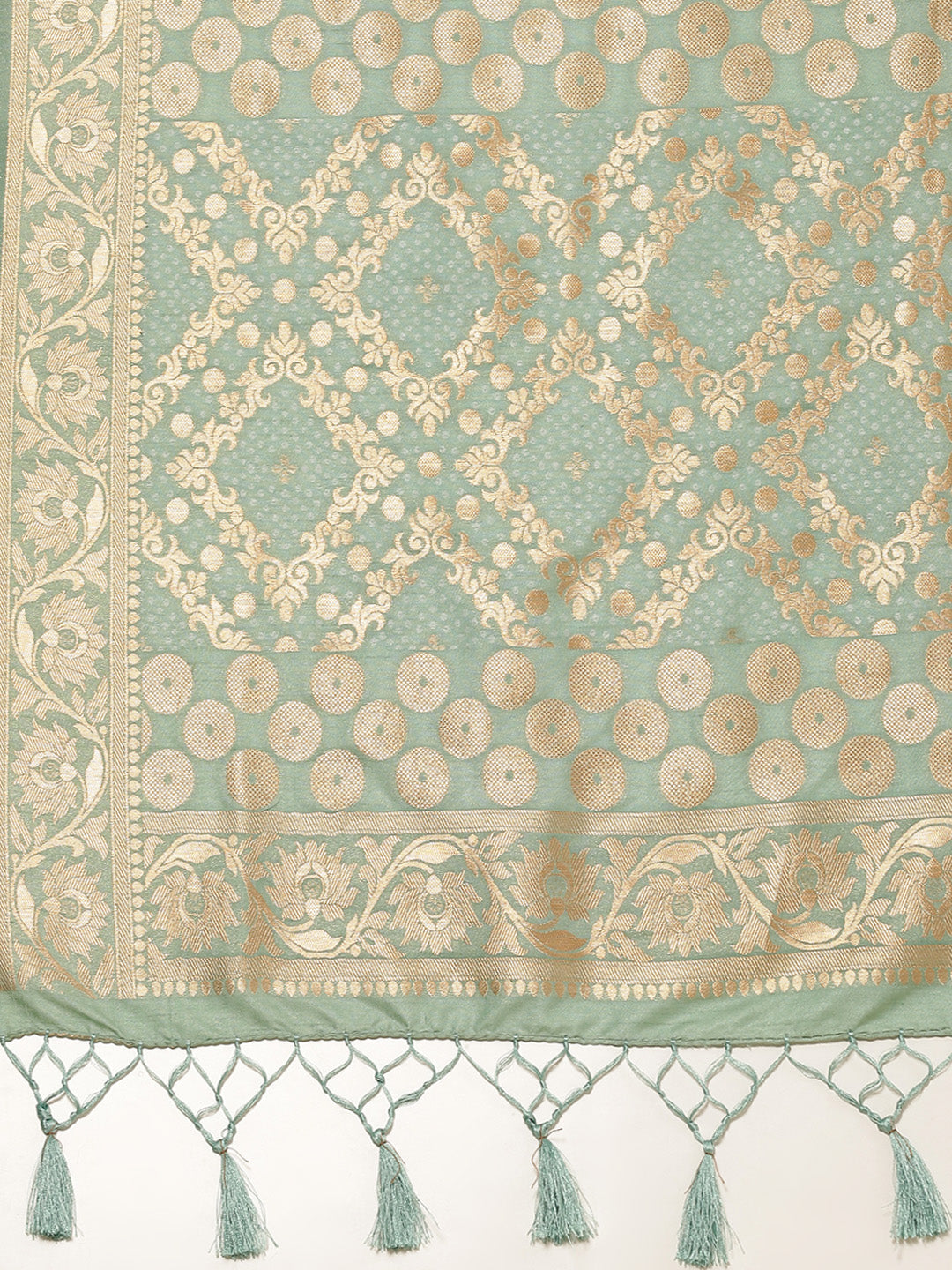 Bandhez Art Handloom Saree with Zari Jaal Border