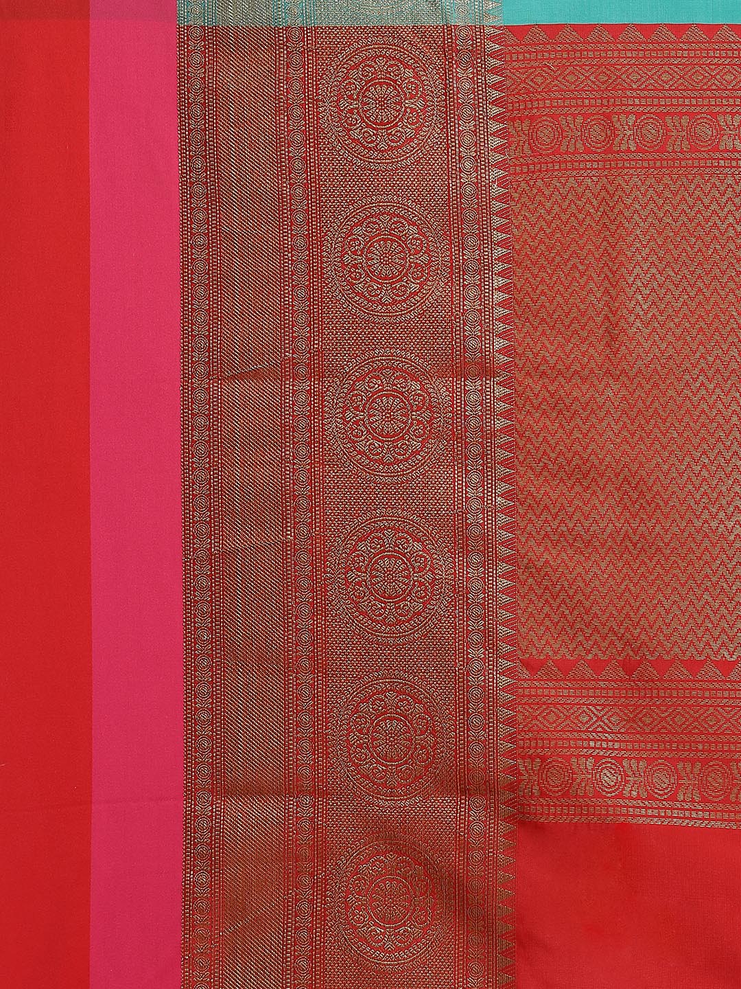 Plain Zari Border Cotton Woven Saree