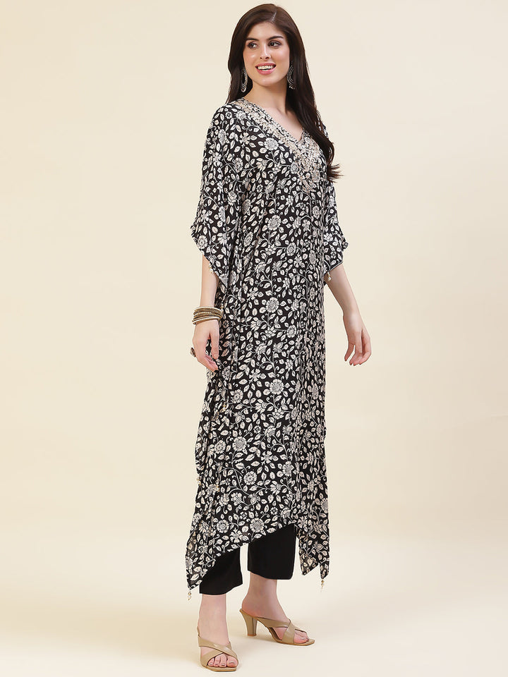 Printed Muslin Cotton Kurta With Pants