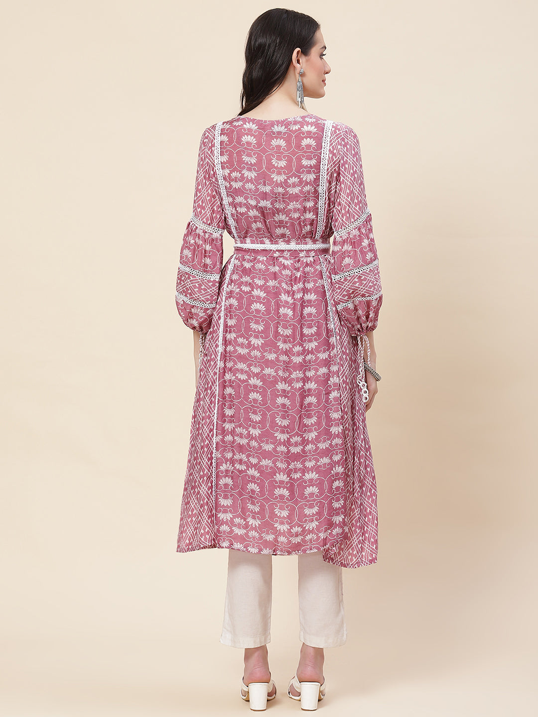 Floral Printed Muslin Kurta