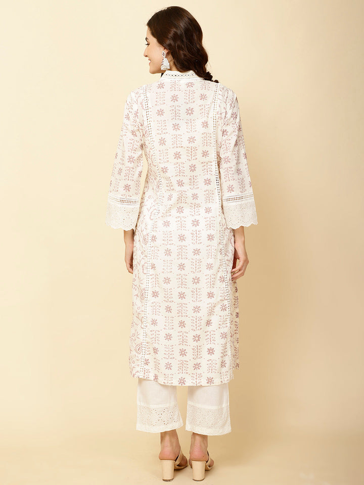 Printed Cotton Kurta With Pants