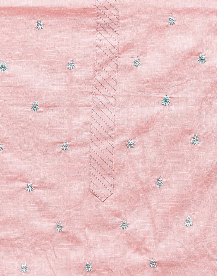 Cotton Embroidered Suit piece with printed dupatta