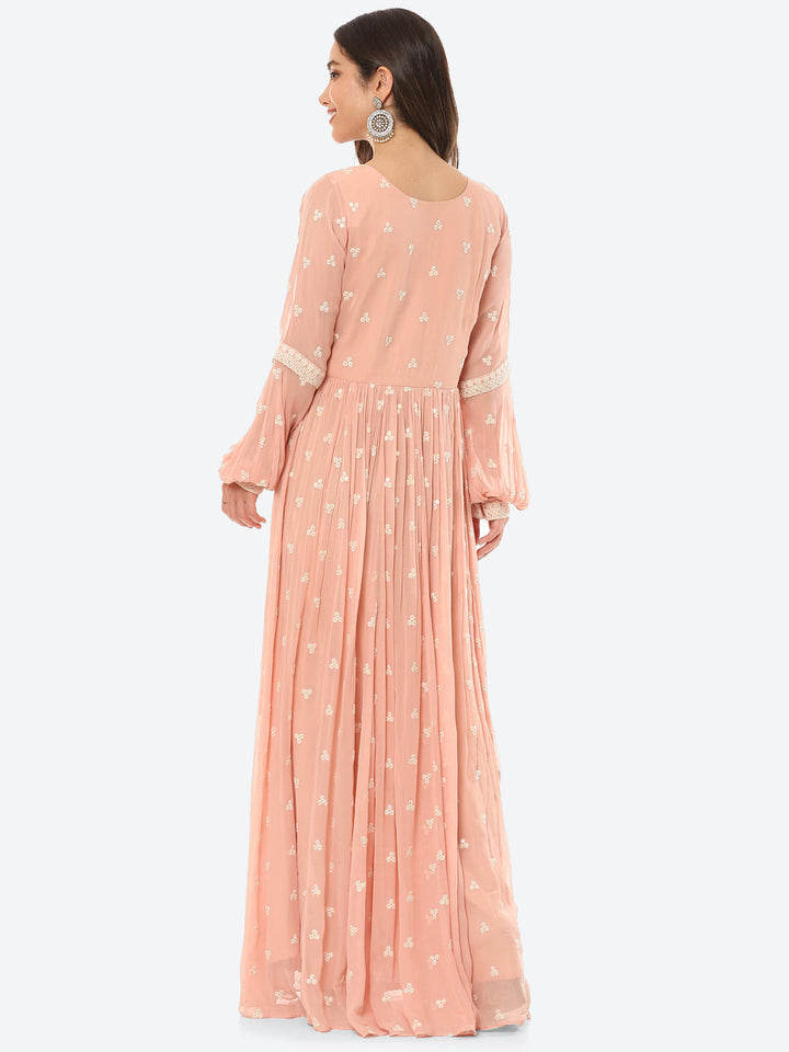 Resham Booti Georgette Gown Dress