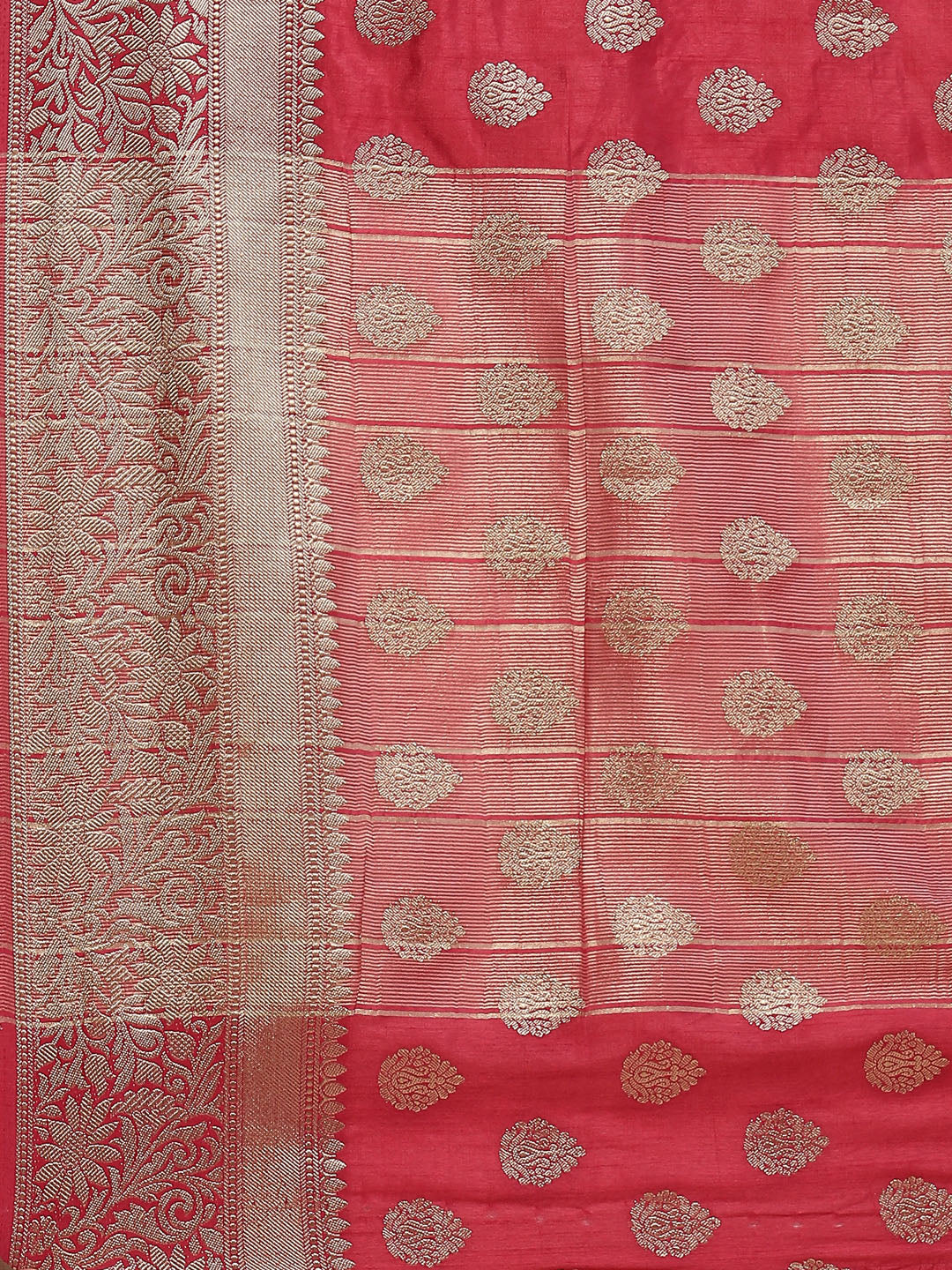 Zari Border Booti Handloom Woven Saree