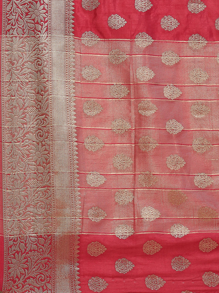Zari Border Booti Handloom Woven Saree