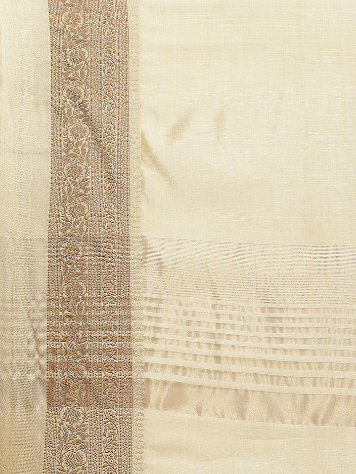 Plain Zari Border Handloom Woven Saree