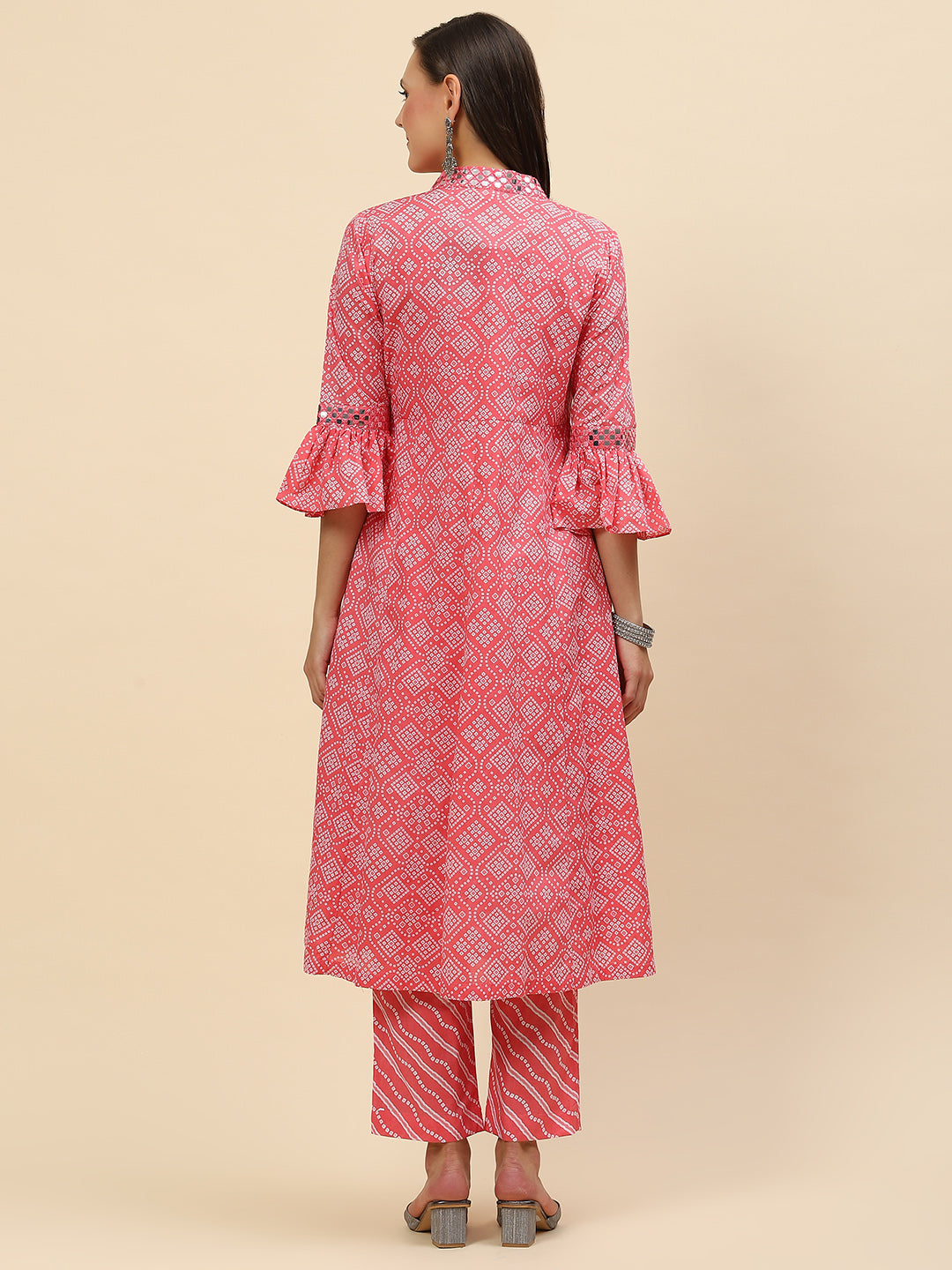 Printed Cotton kurta With Pants &amp; Jacket