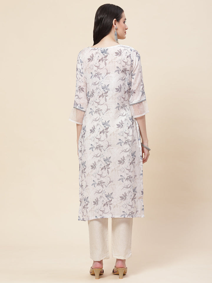 Printed Cotton Kurta With Pants