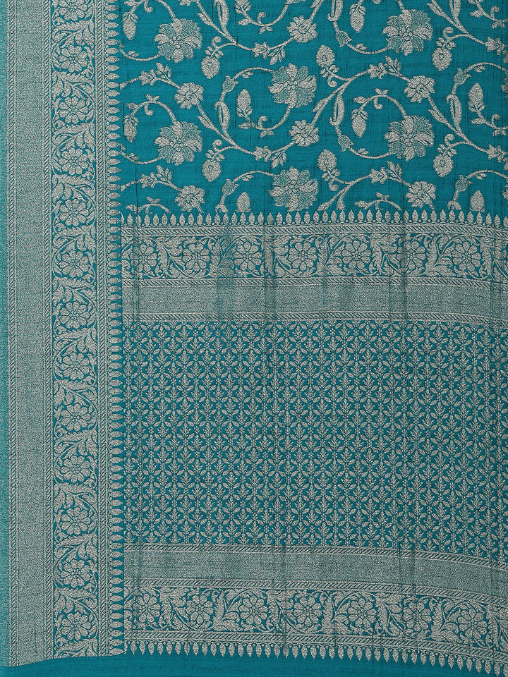Zari Jaal Tussar Silk Plain Saree
