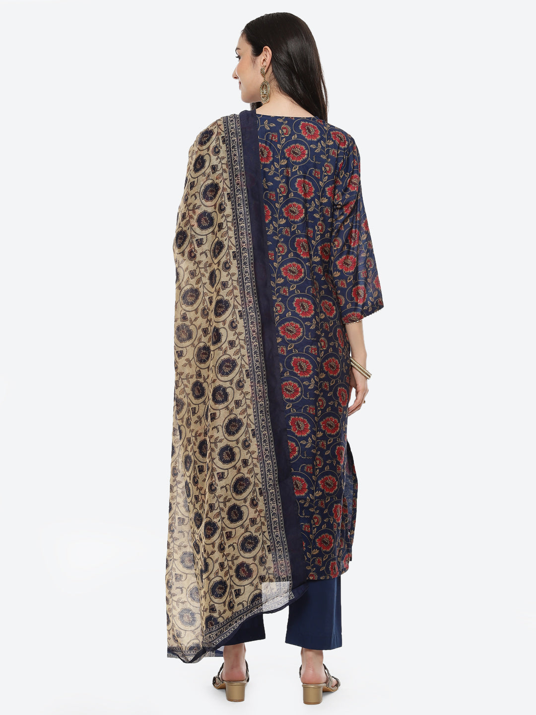 Printed Cotton Chanderi Stitched Salwar Kameez With Dupatta