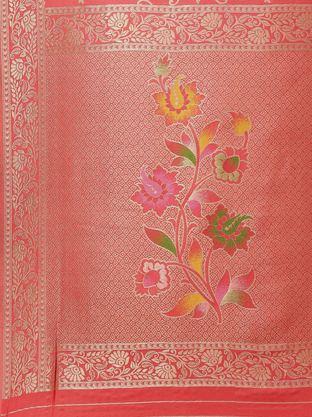 Floral Zari Jaal Handloom Woven Saree