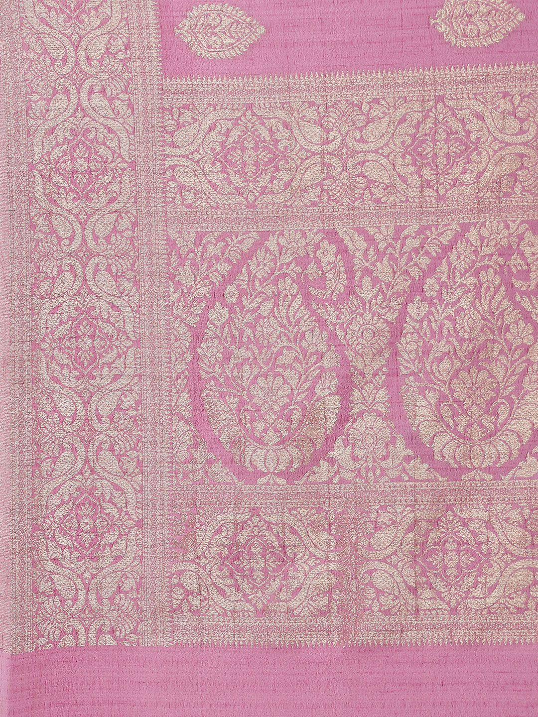 Zari Booti Tussar Plain Saree