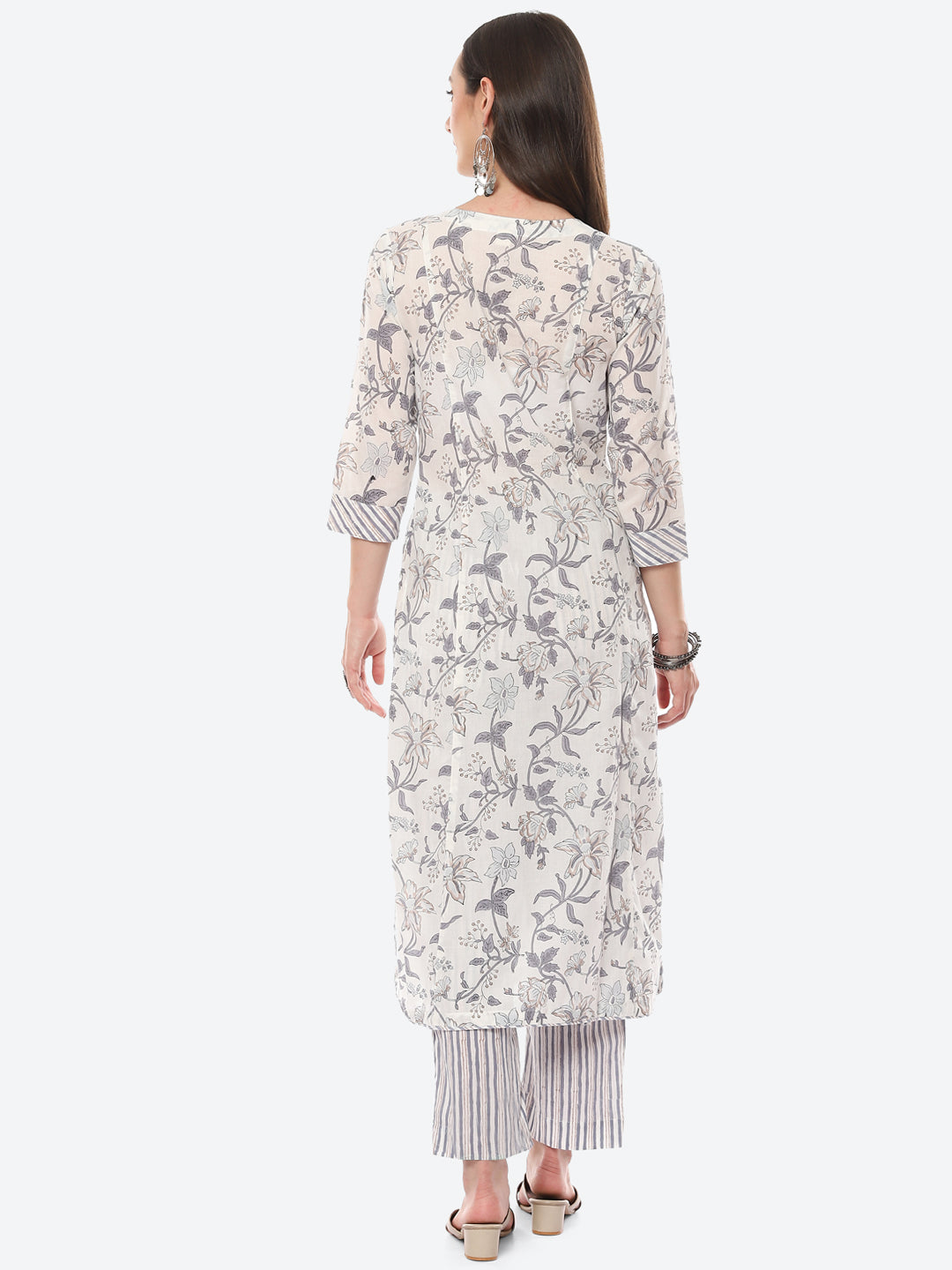 Floral Printed Cotton Kurta With Pant