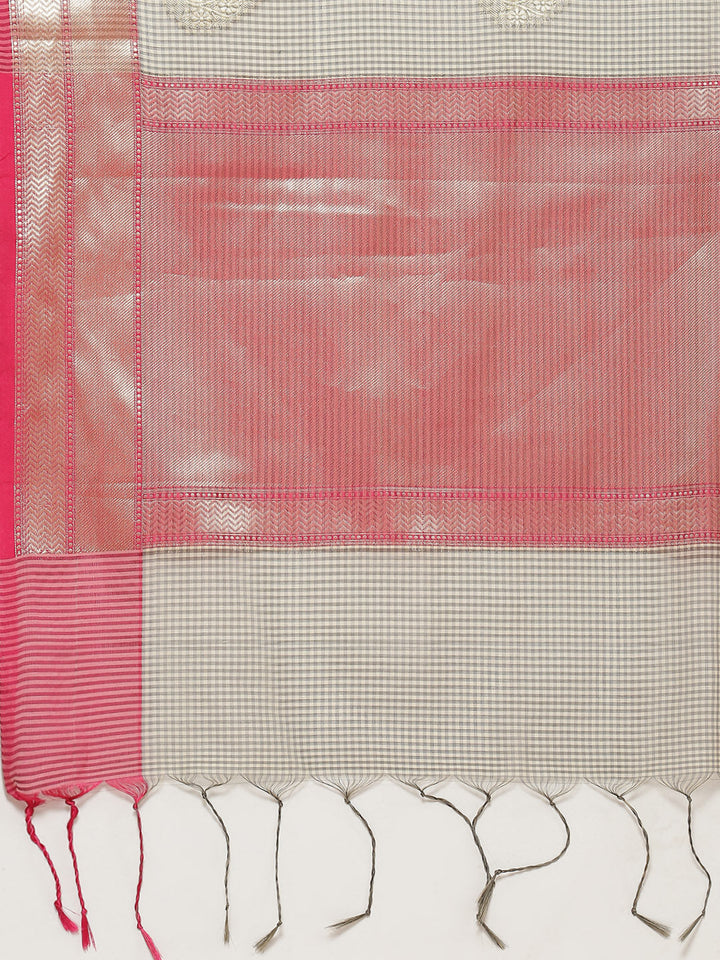 Zari Booti Woven Cotton Saree