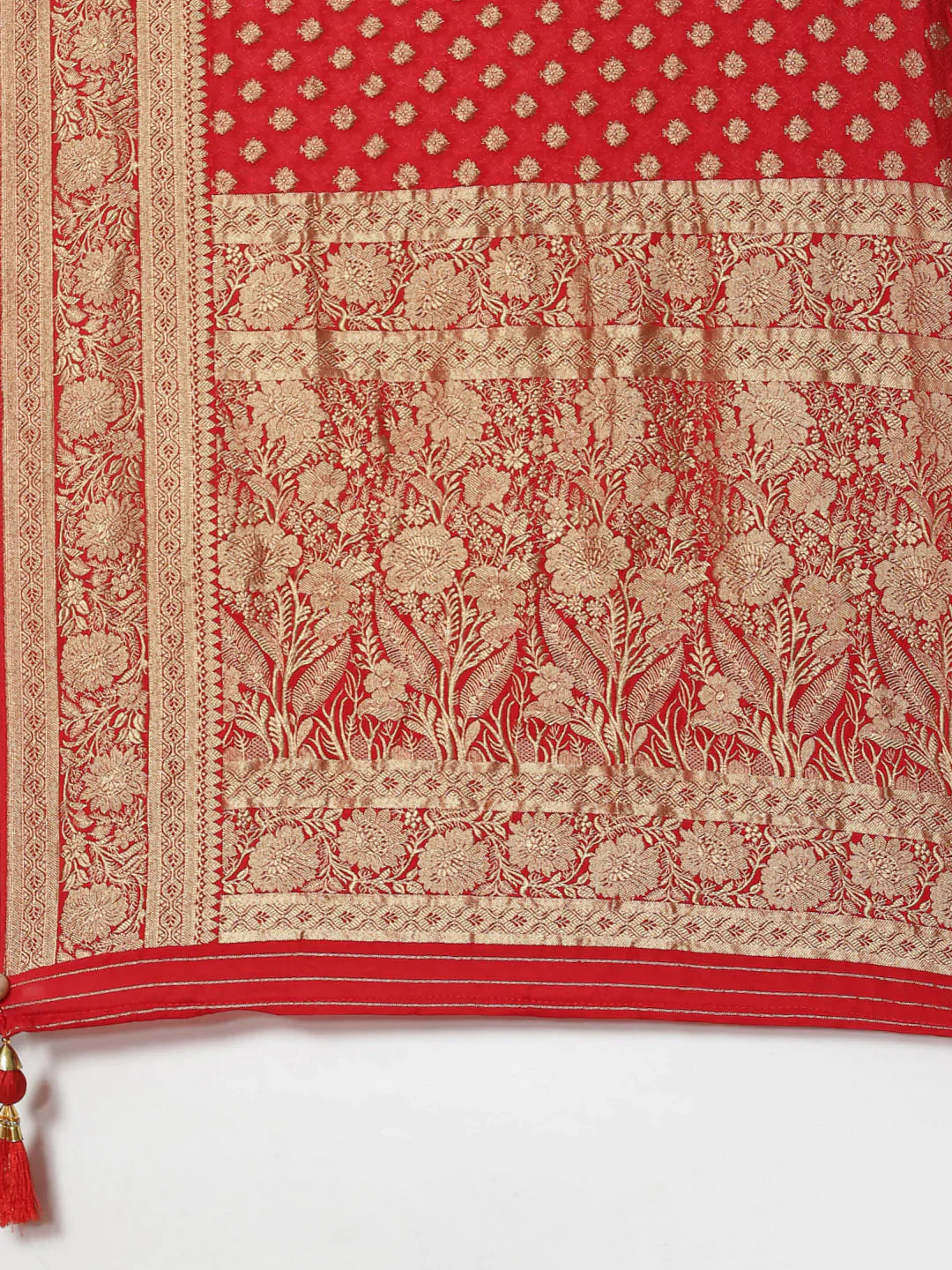 Zari Booti Satin Woven Saree