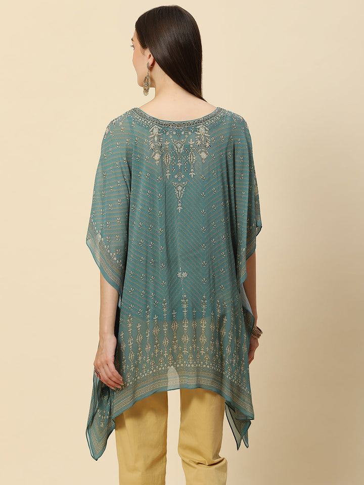 Digital Printed Georgette Kaftan Kurta