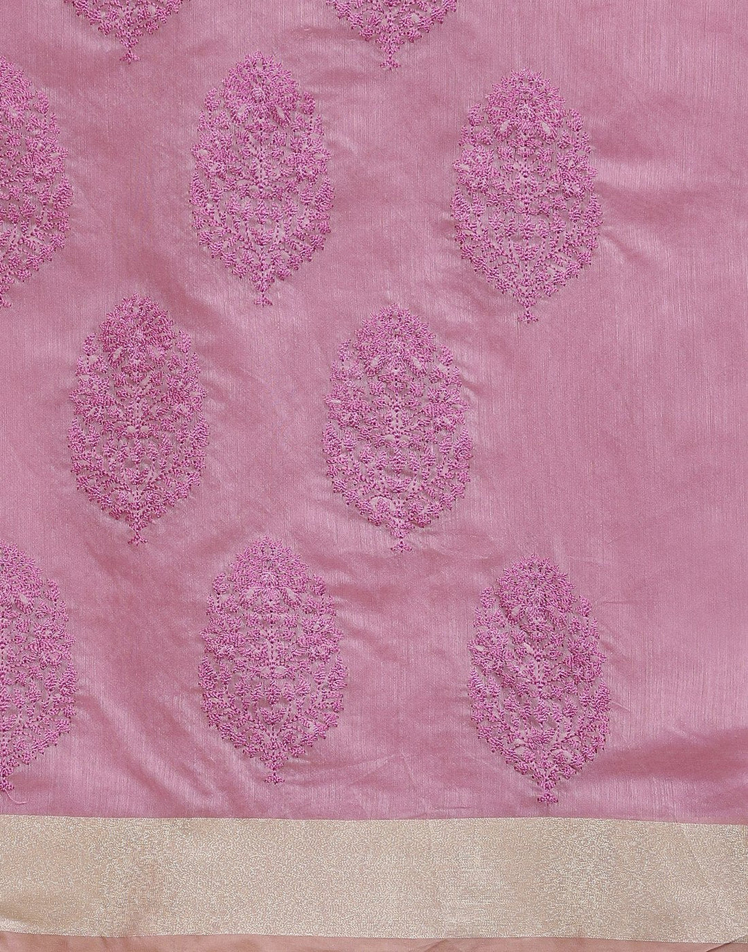 Chanderi Embroidered Suit Piece with Banarasi Dupatta