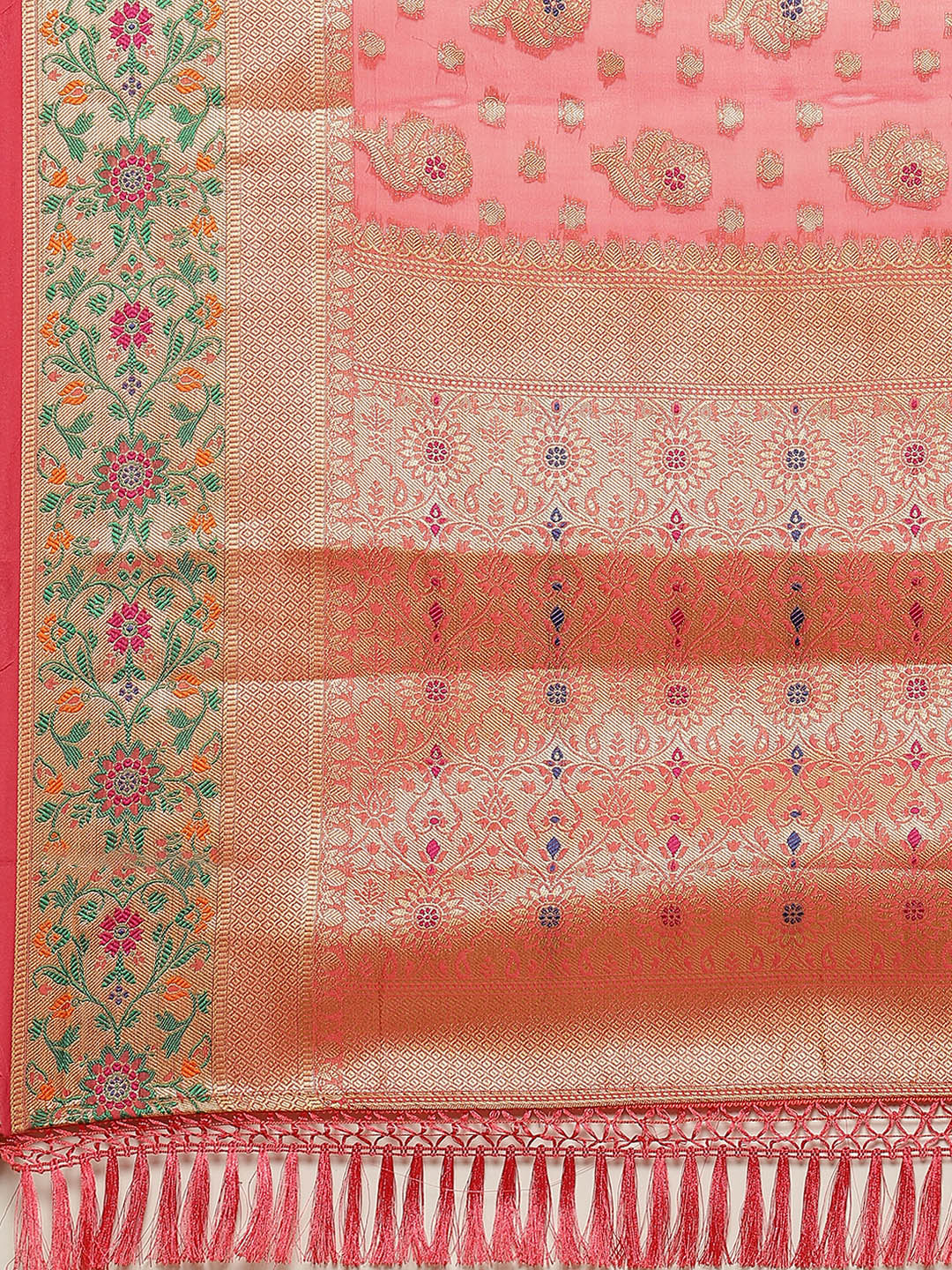 Zari Border Booti Cotton Woven Saree