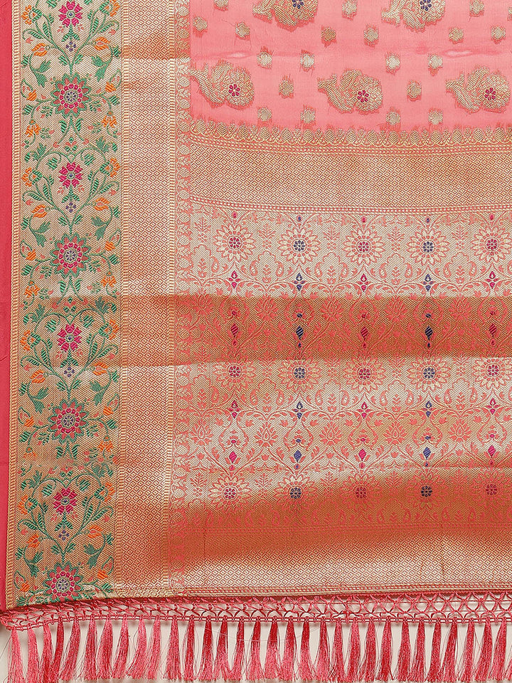 Zari Border Booti Cotton Woven Saree