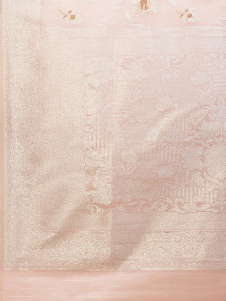 Floral Zari Jaal Organza Woven Saree