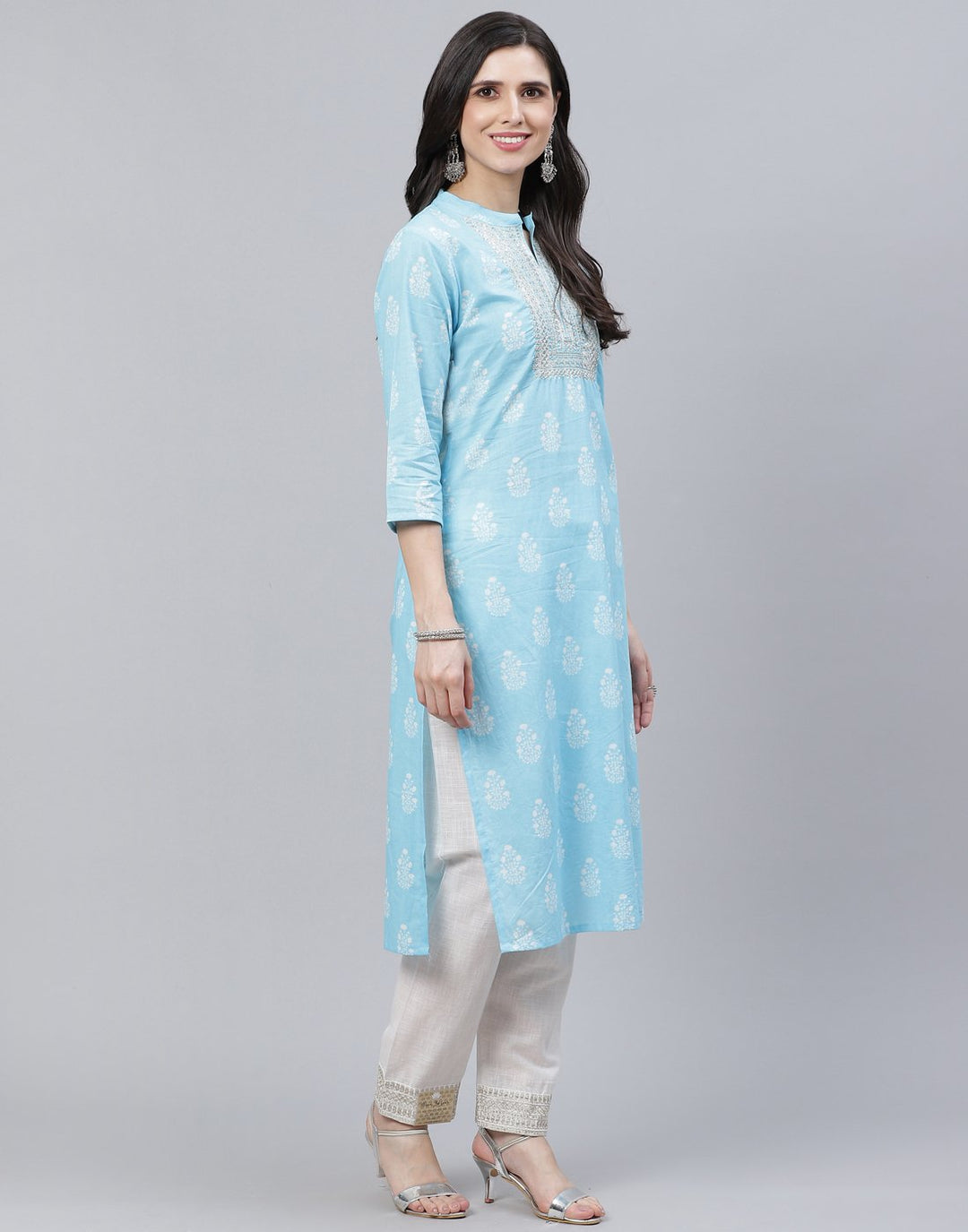 Printed Cotton Kurti Pant Set