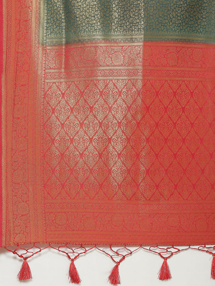 Zari Jaal Woven Handloom Saree