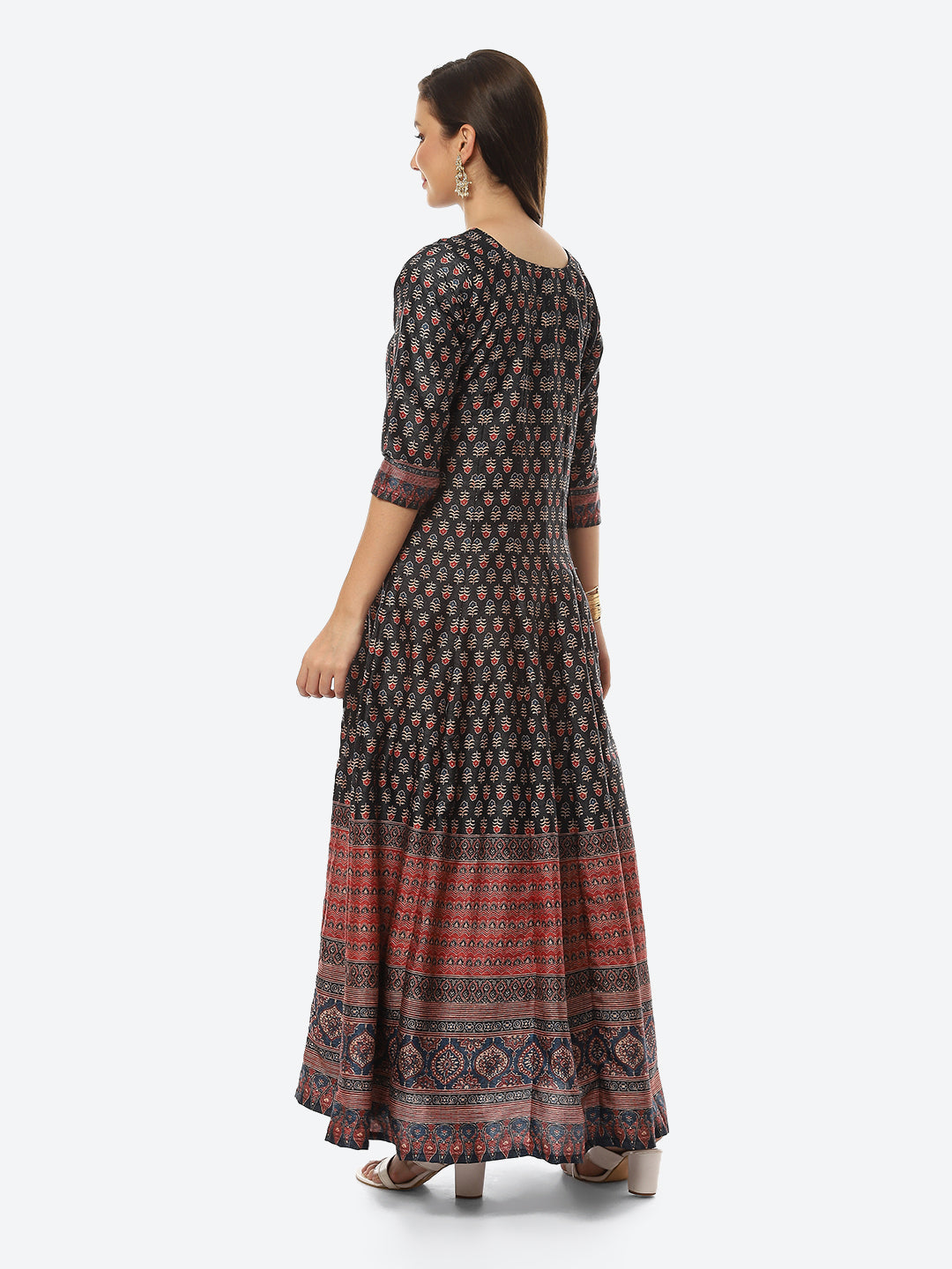 Mirror Work Printed Handloom Kurta