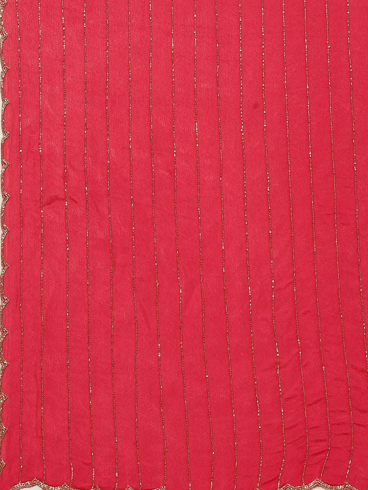 Cutdana Embroidered Crepe Saree