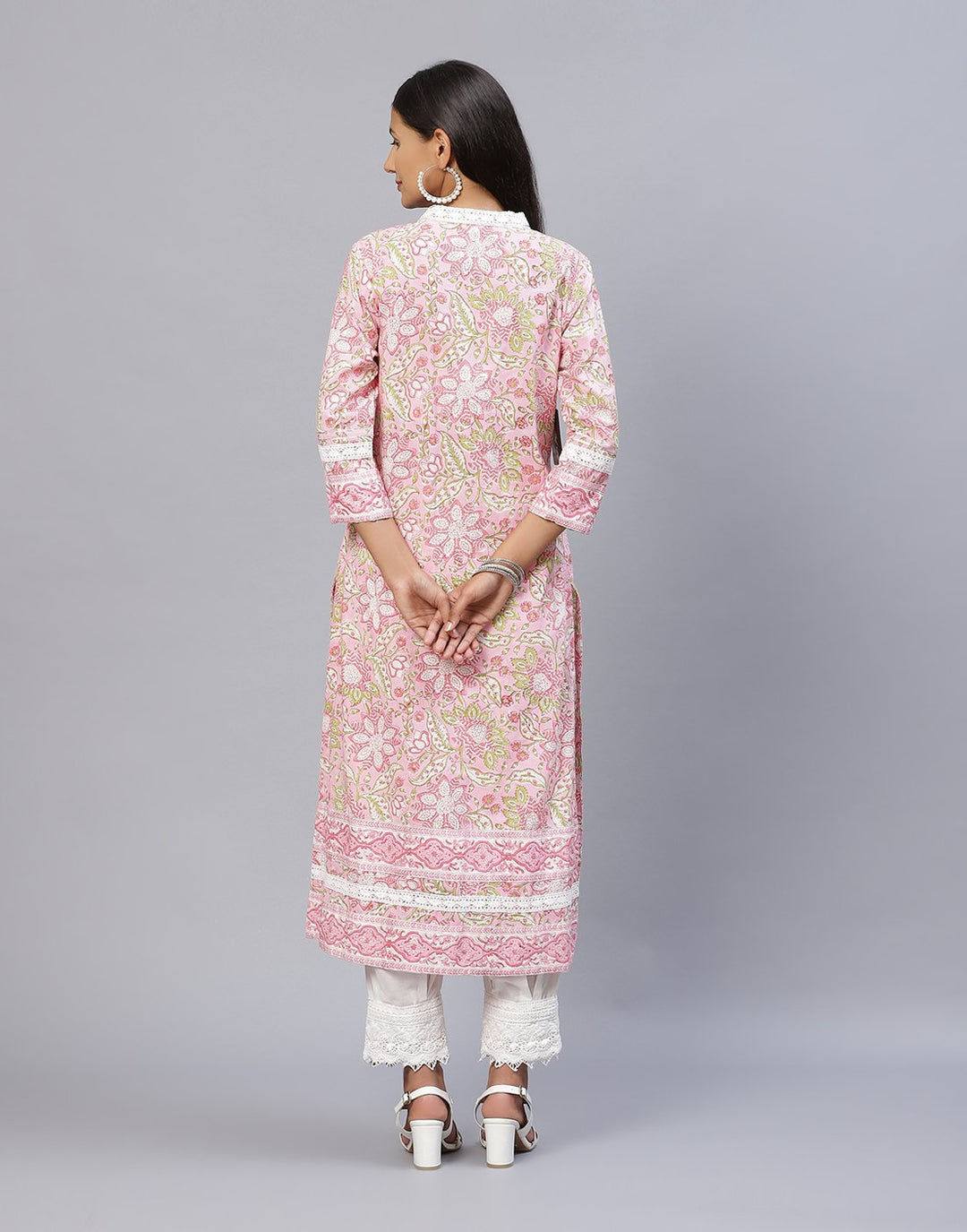 Pink Cotton Salwar Kameez Stitched Suit