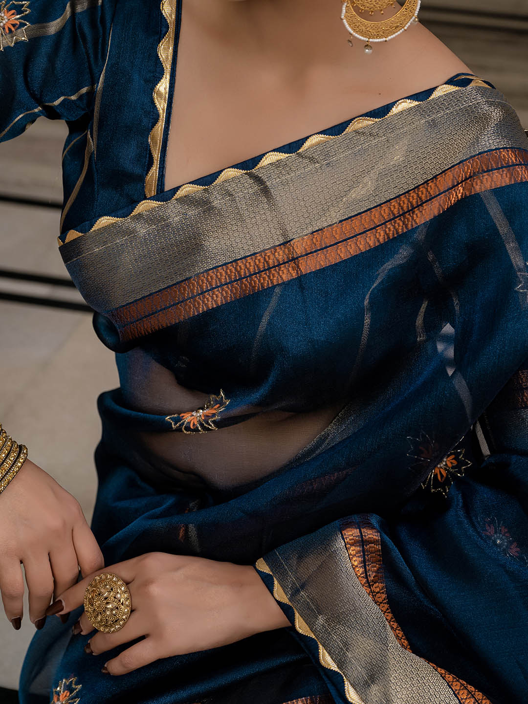 Woven Border Tissue Saree