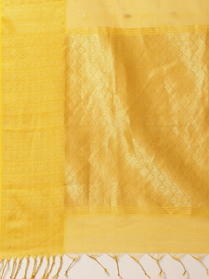 Zari Border Booti Cotton Woven Saree