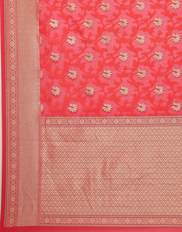 Cotton Woven Zari Jaal Saree