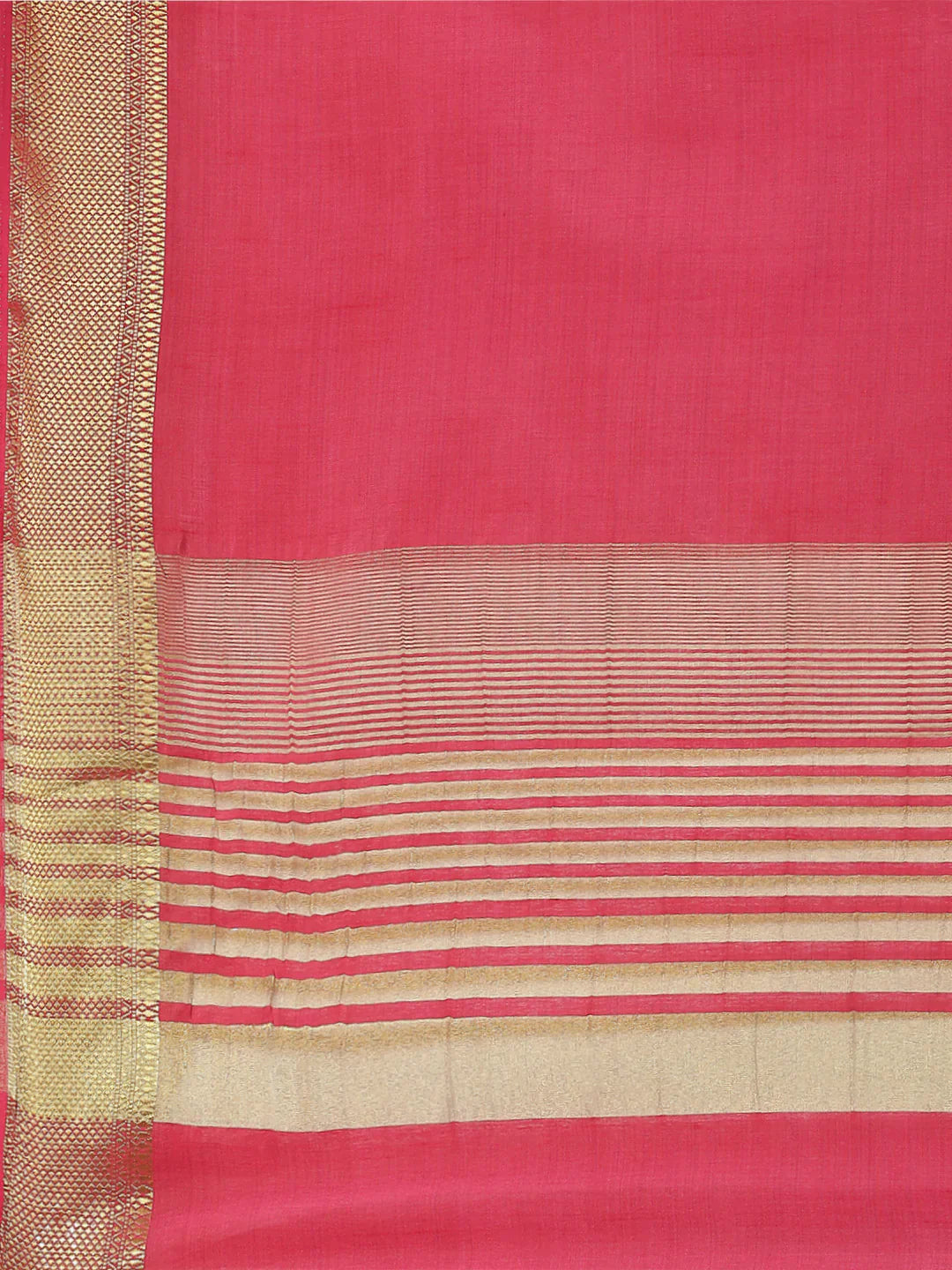 Plain Zari Border Handloom Woven Saree
