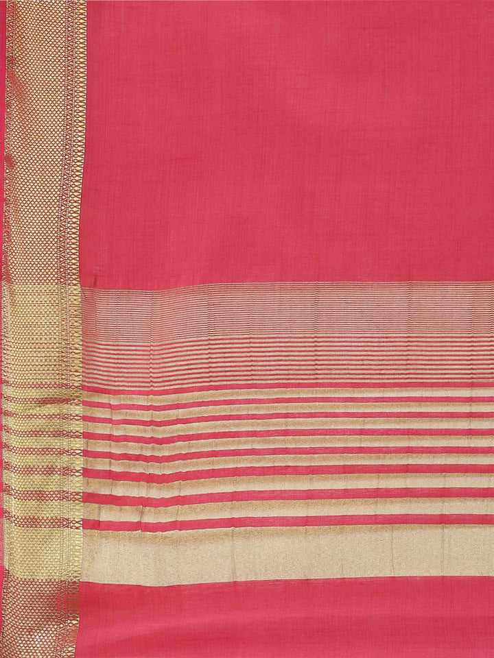 Plain Zari Border Handloom Woven Saree