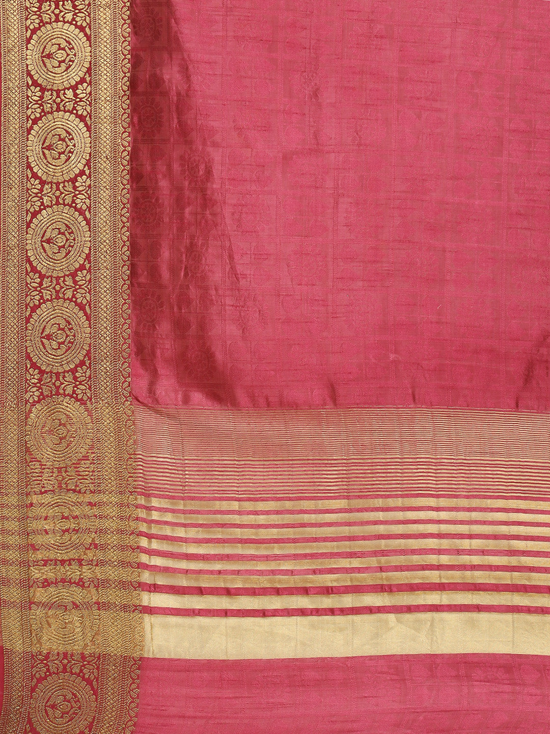 Plain Zari Border Art Handloom Woven Saree