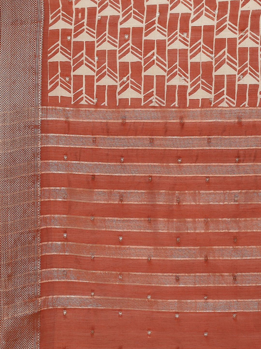 Block Abstract Printed Handloom Saree