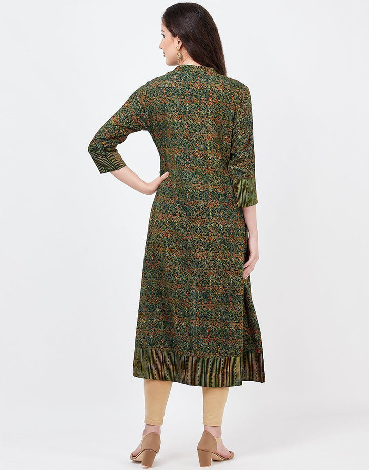 MBZ Meena Bazaar-Green Cotton Kurti