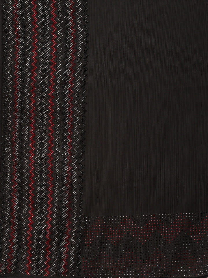 Stone Embroidered Crepe Saree